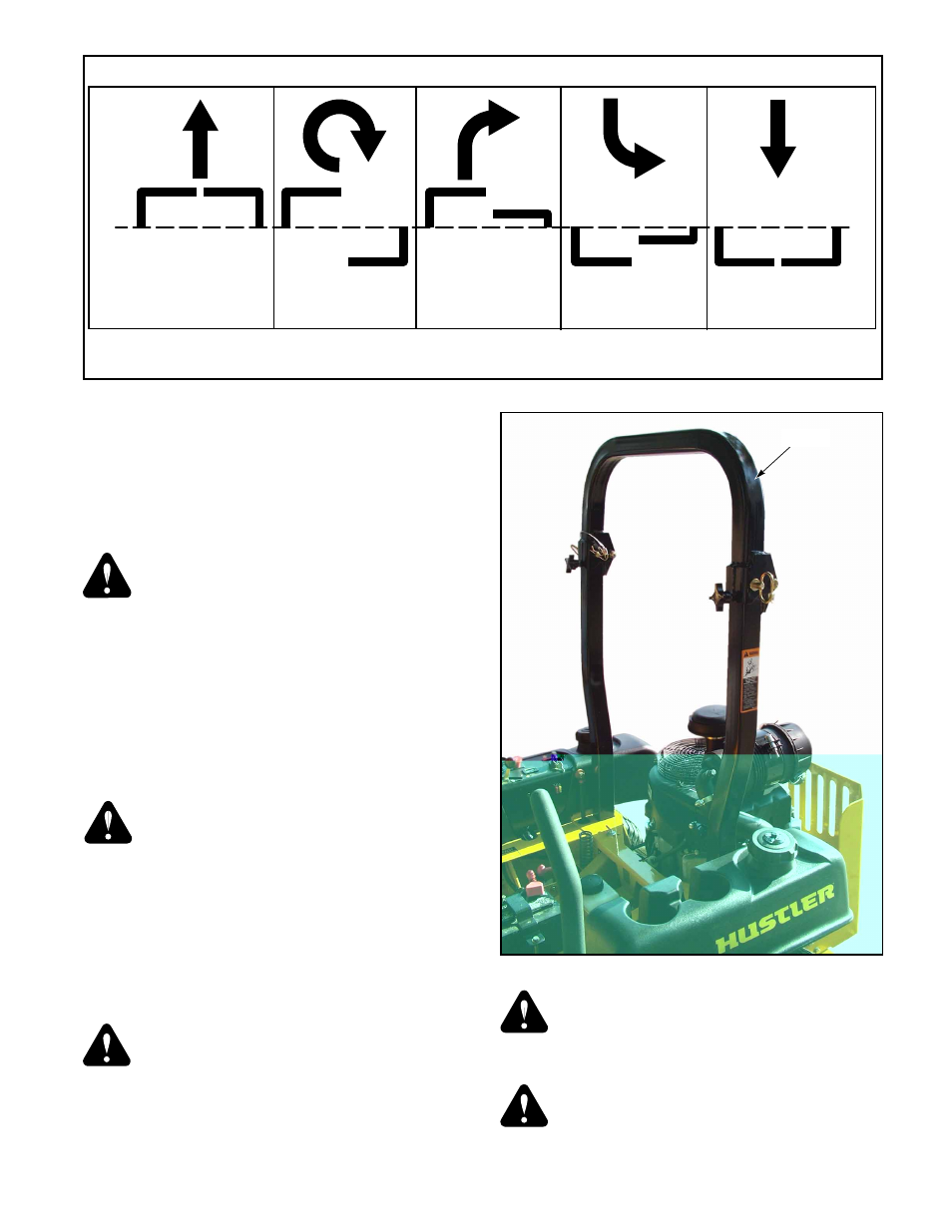 Front of tractor faces this direction n n | Hustler Turf 60 User Manual | Page 15 / 30