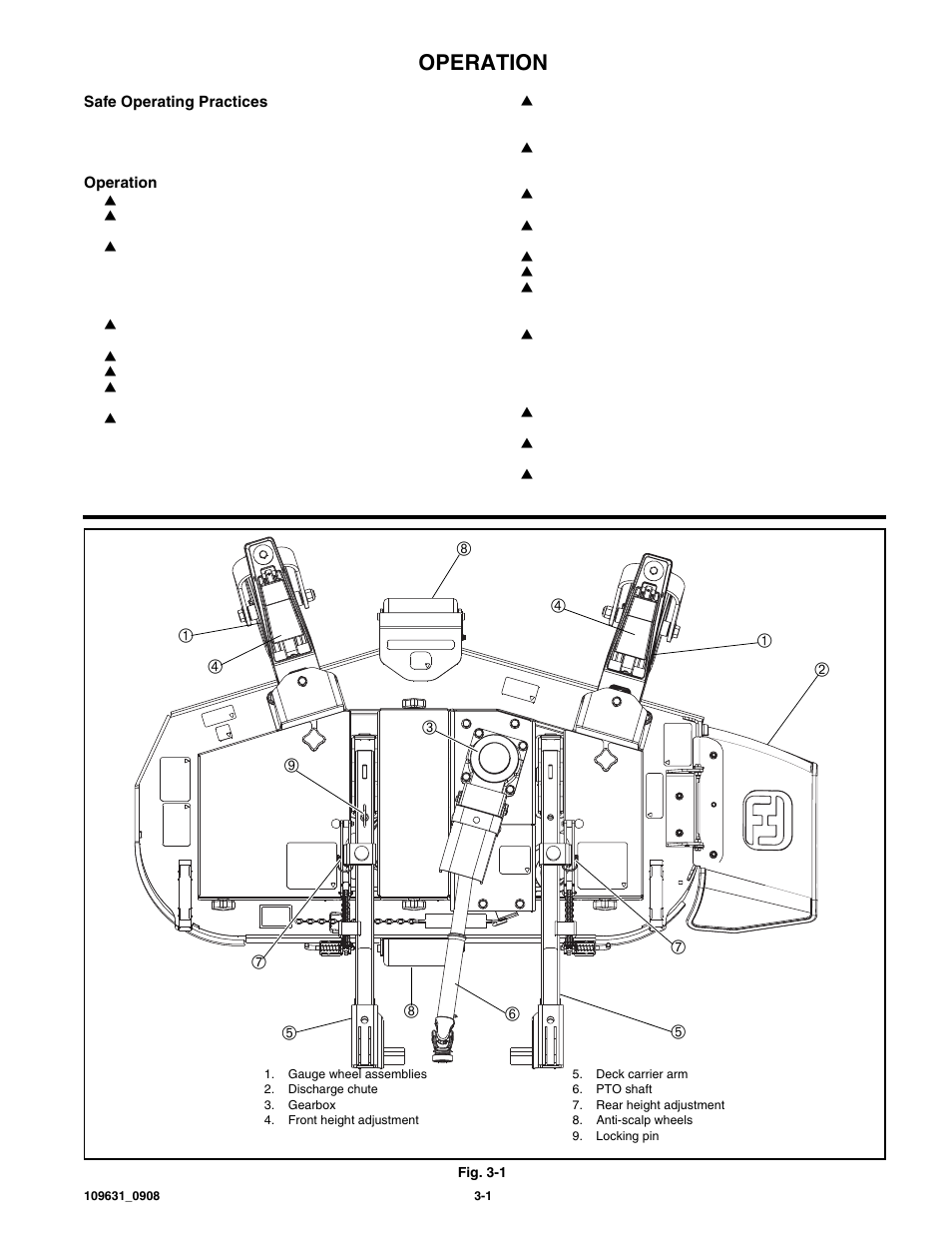 Operation | Hustler Turf 60"/72" Out Front Deck 3500/3700 User Manual | Page 9 / 24