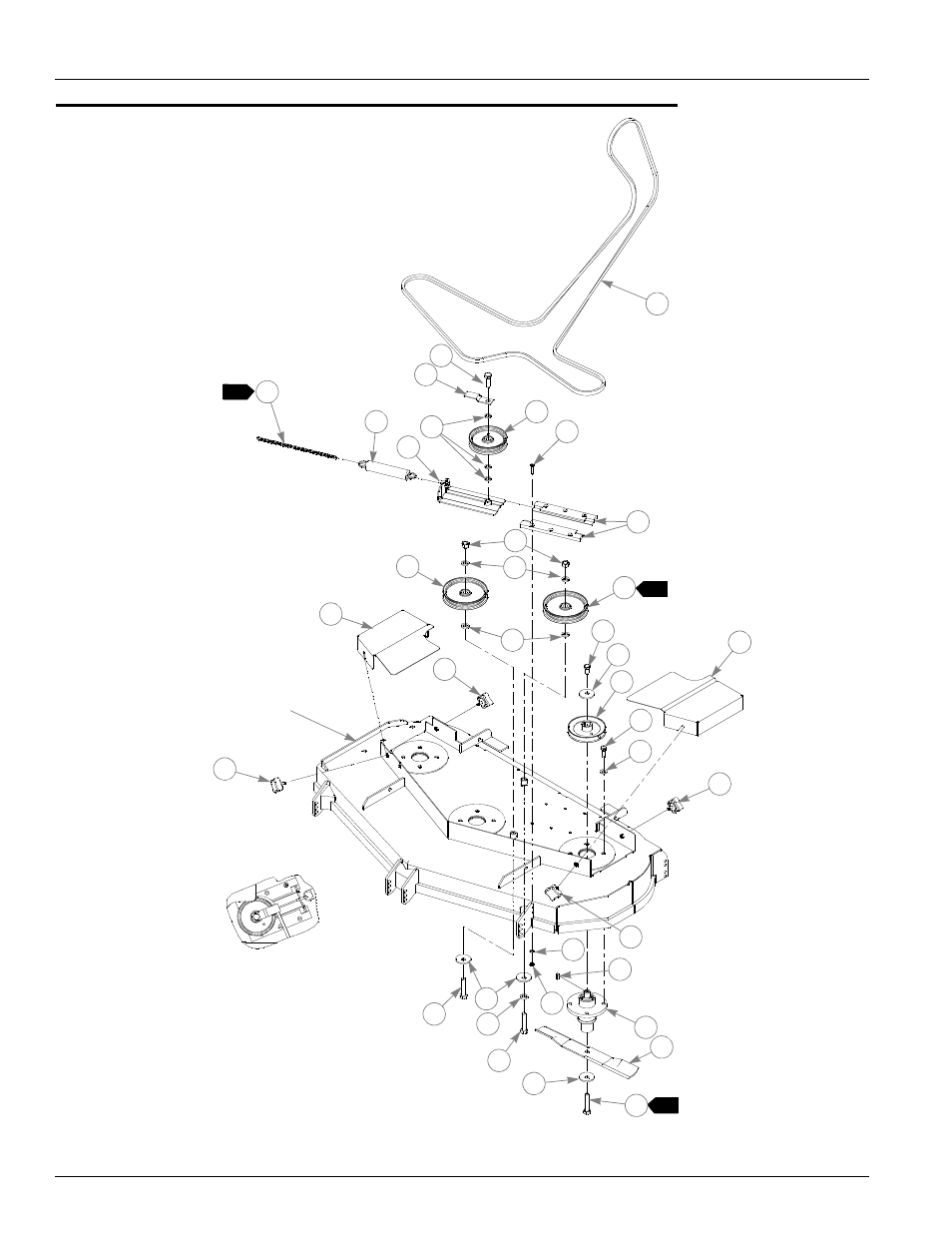 54" side discharge xr7 deck pulley assembly, 54" side discharge xr7 deck pulley assembly -16 | Hustler Turf Diesel Z User Manual | Page 76 / 156