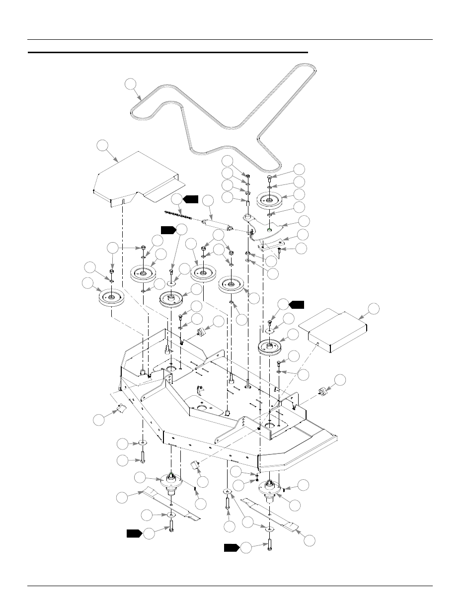 60" rear discharge deck pulley assembly, 60" rear discharge deck pulley assembly -14 | Hustler Turf ATZ 928150 User Manual | Page 62 / 116