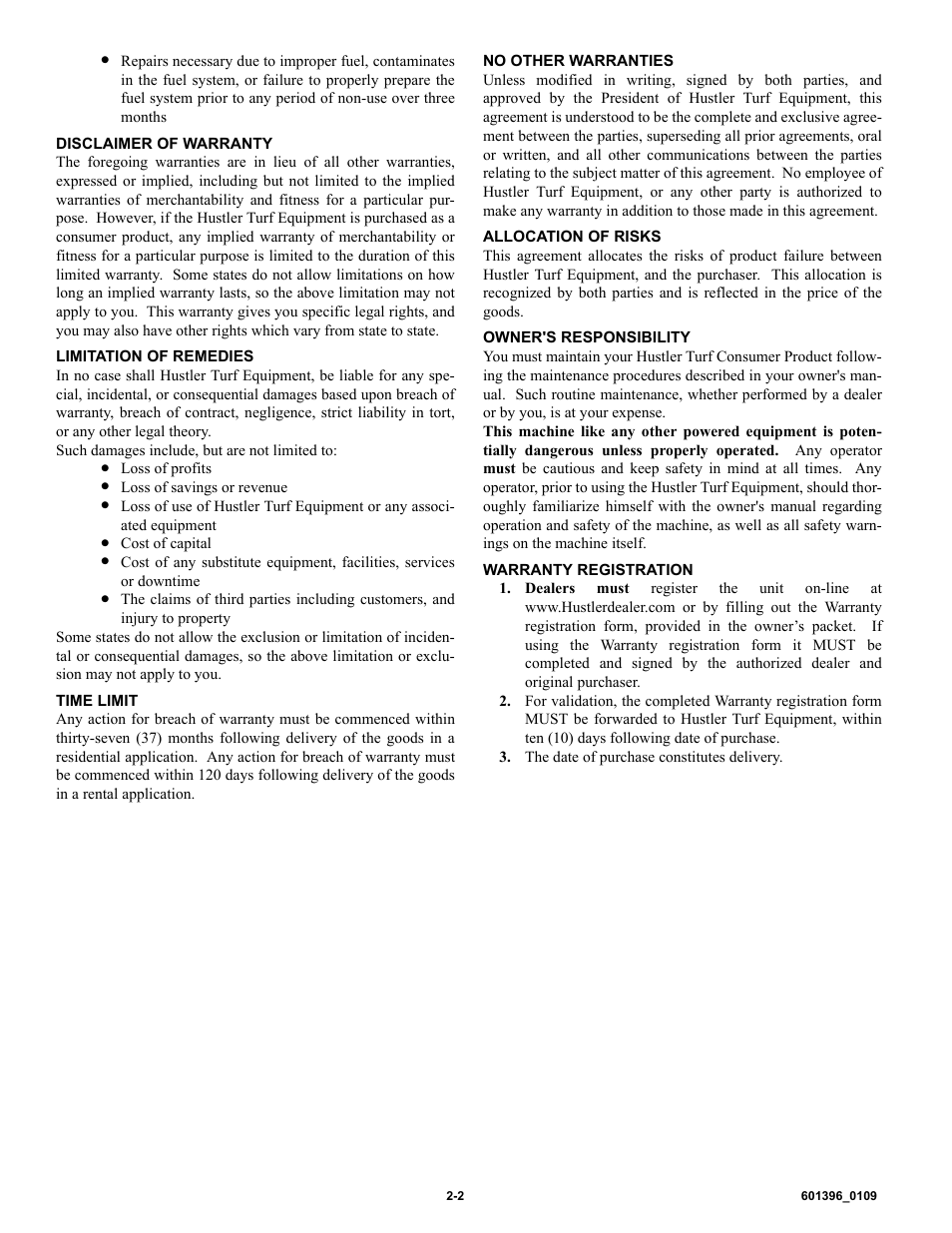 Hustler Turf 36 User Manual | Page 5 / 33