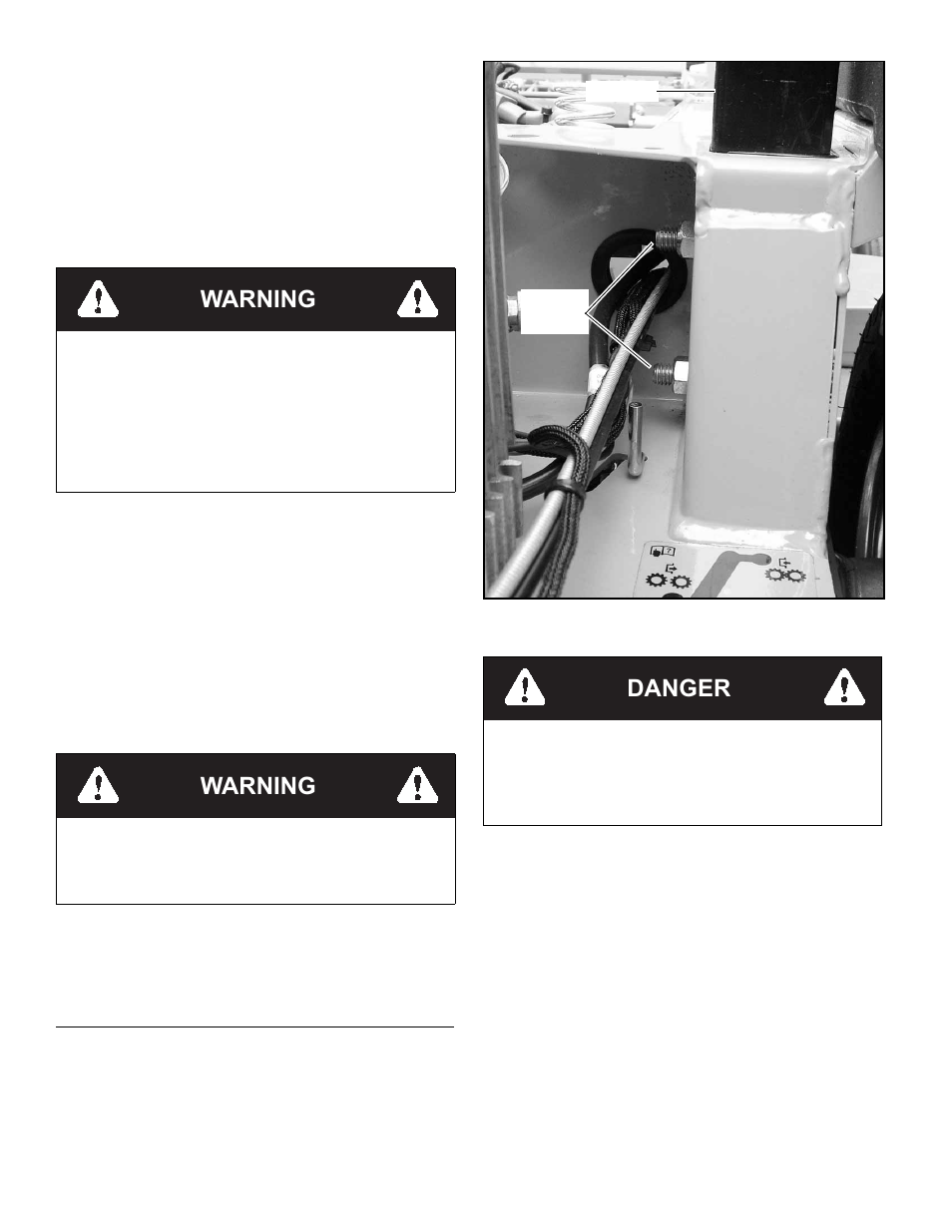 Mower operation -8, Warning, Danger | Hustler Turf FASTRAK 60 User Manual | Page 22 / 46