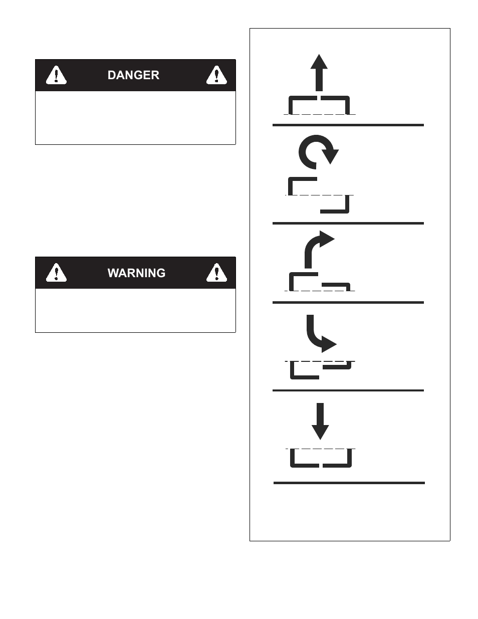 Danger, Warning | Hustler Turf FASTRAK 60 User Manual | Page 23 / 46