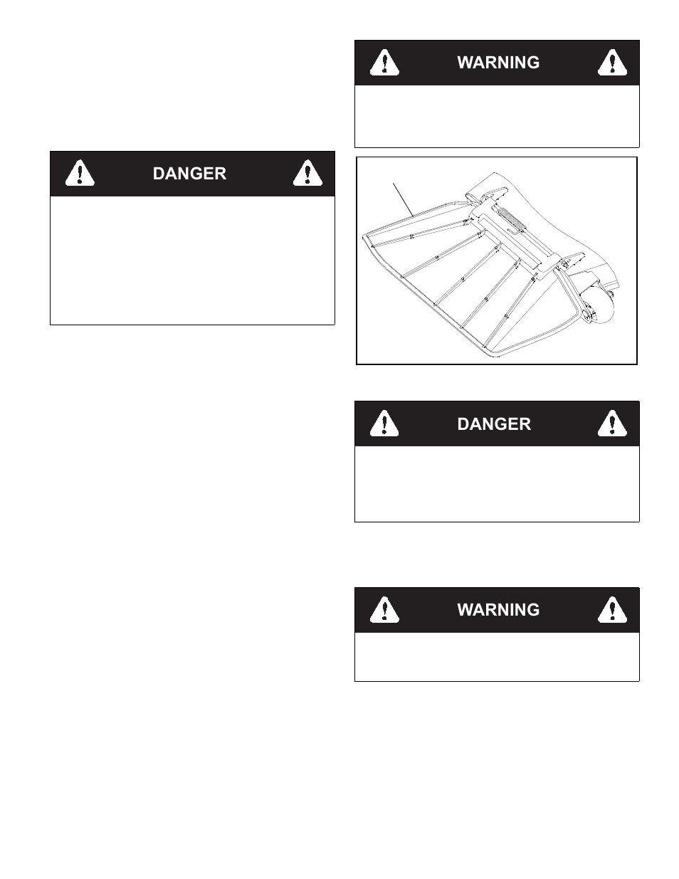 Danger, Warning | Hustler Turf FASTRAK 60 User Manual | Page 25 / 46
