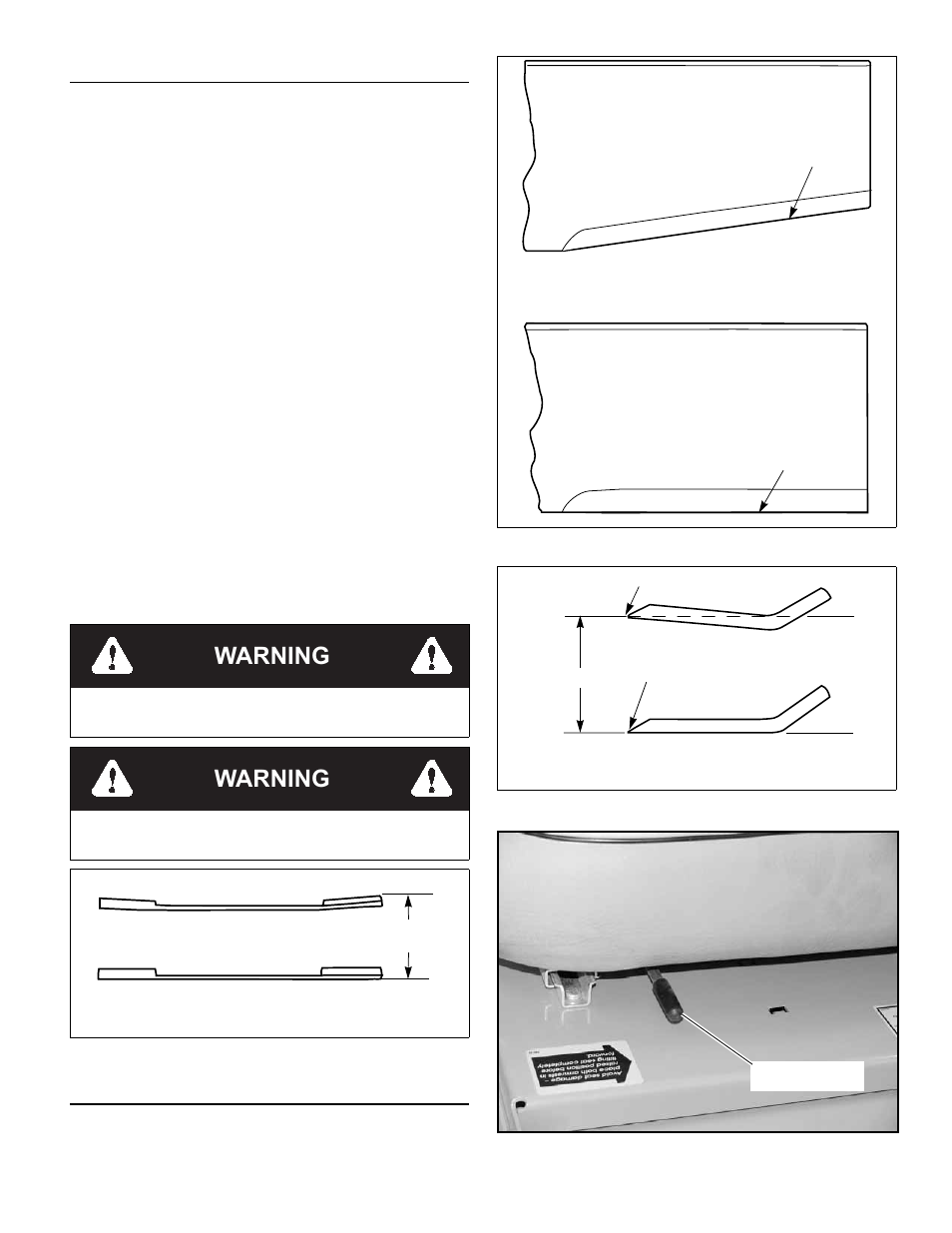 Mower blade removal -7, Seat adjustment -7, Warning | Mower blade removal, Seat adjustment | Hustler Turf FASTRAK 60 User Manual | Page 33 / 46