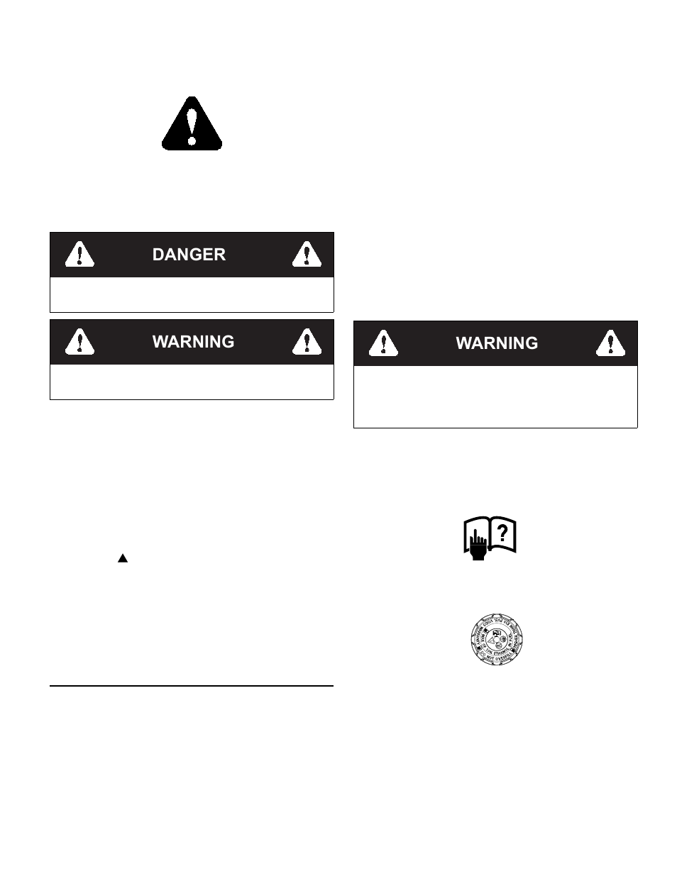 Safety precautions -1, Safety and instructions decals -1, Danger | Warning, Safety precautions, Safety and instructions decals | Hustler Turf FASTRAK 60 User Manual | Page 7 / 46