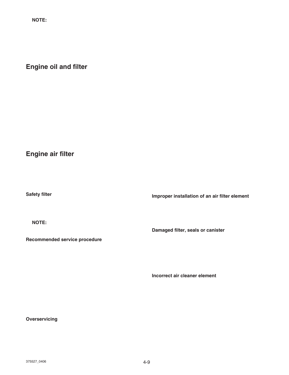 Engine oil and filter, Engine air filter | Hustler Turf Hustler Z User Manual | Page 29 / 53
