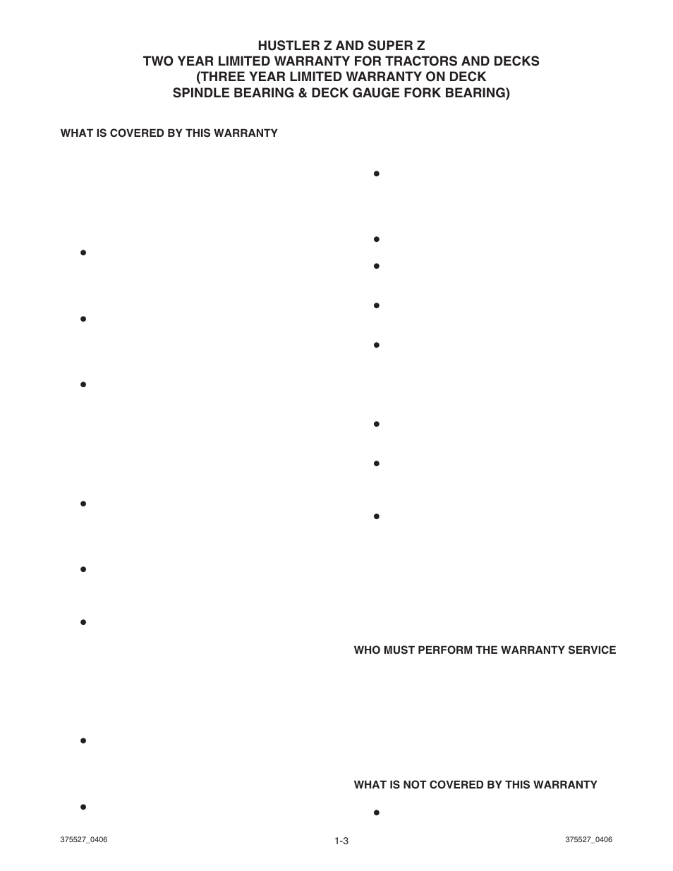Hustler Turf Hustler Z User Manual | Page 7 / 53