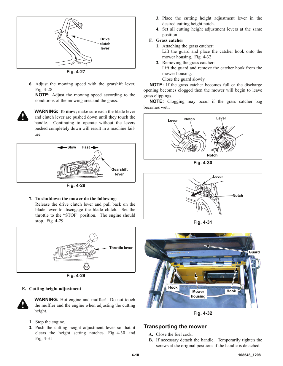 Transporting the mower | Hustler Turf M-1 User Manual | Page 17 / 51