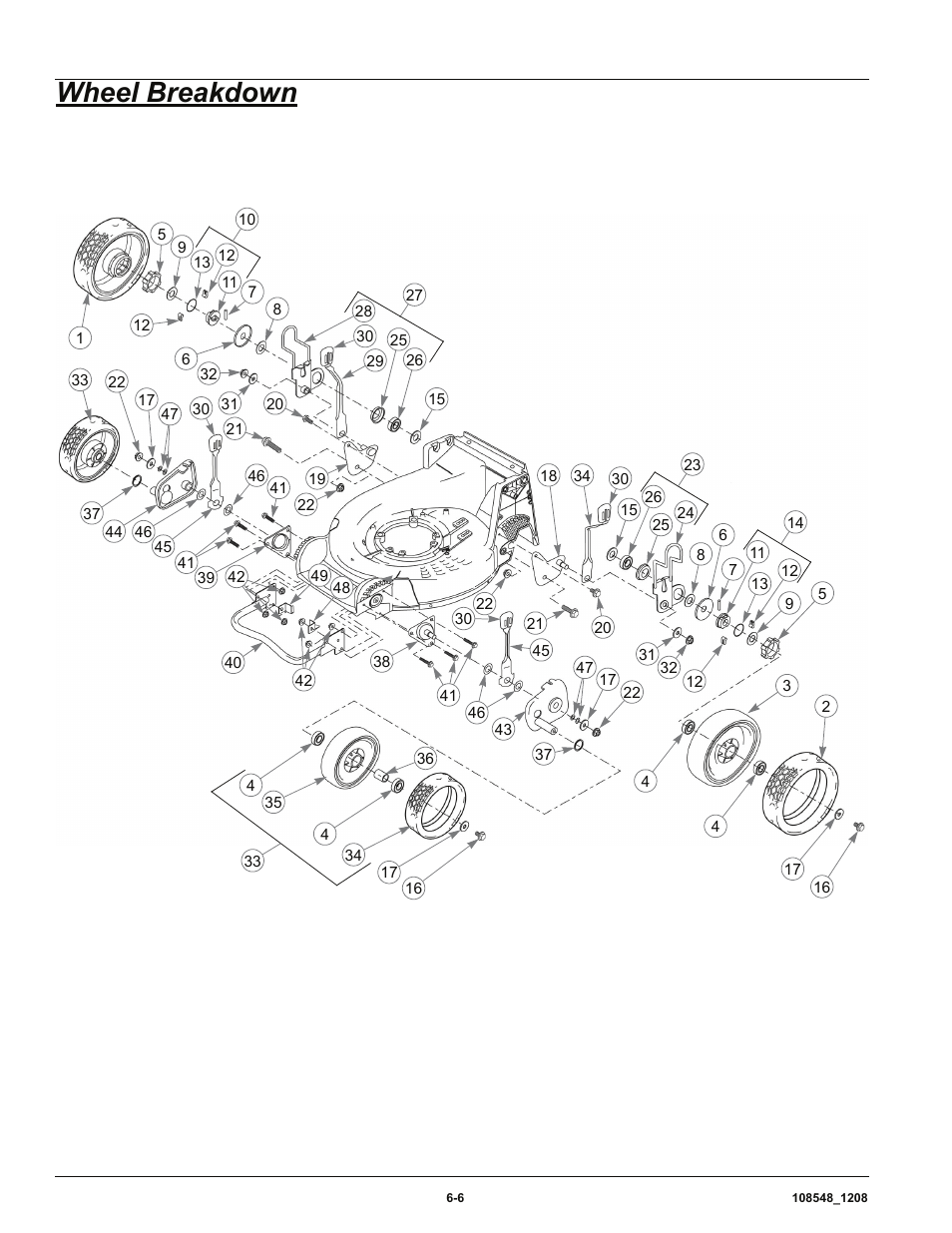 Wheel breakdown | Hustler Turf M-1 User Manual | Page 32 / 51