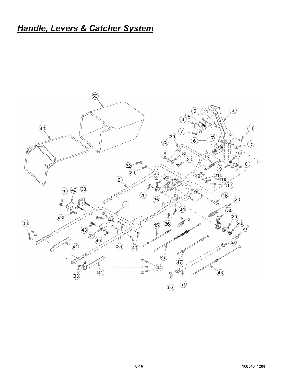 Handle, levers & catcher system | Hustler Turf M-1 User Manual | Page 42 / 51