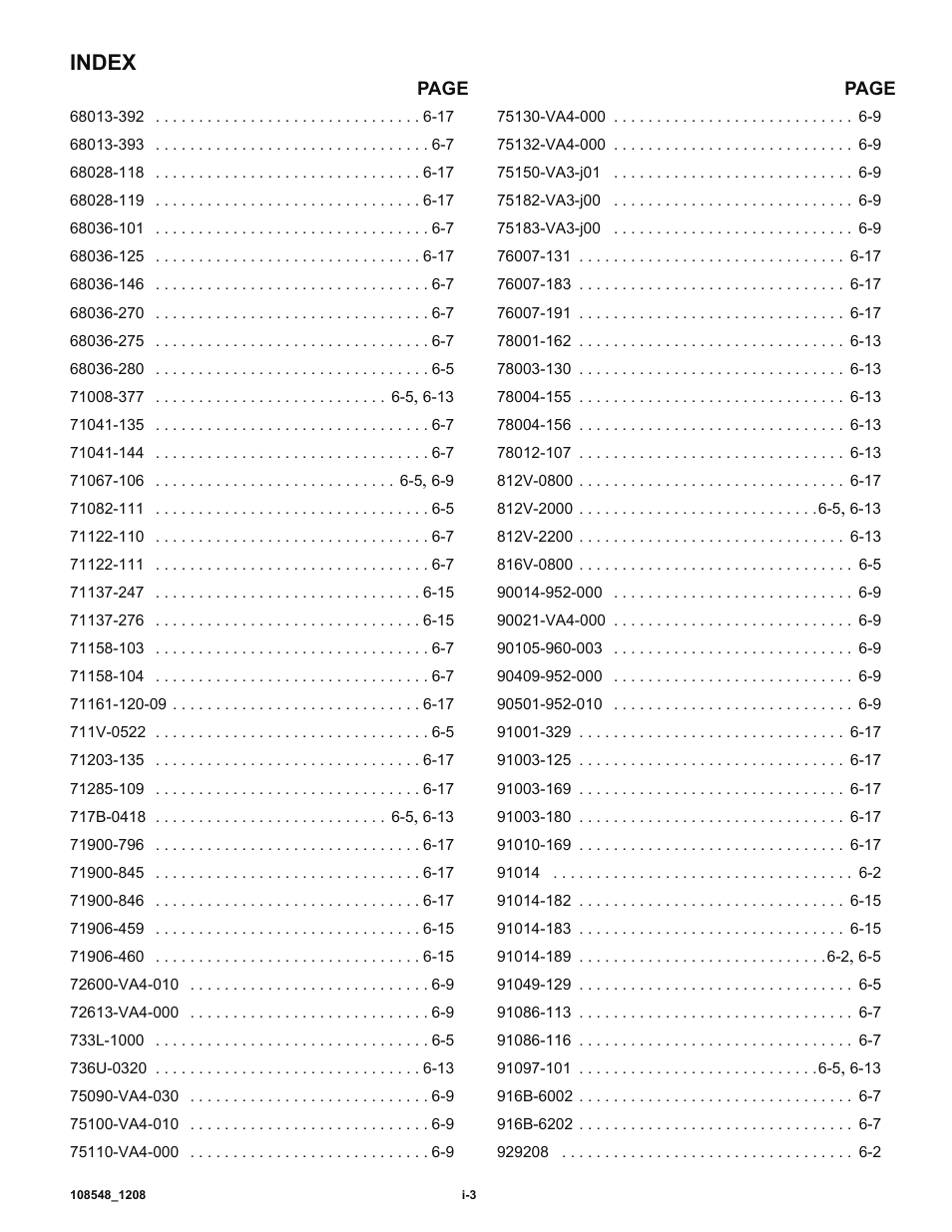 Index | Hustler Turf M-1 User Manual | Page 49 / 51
