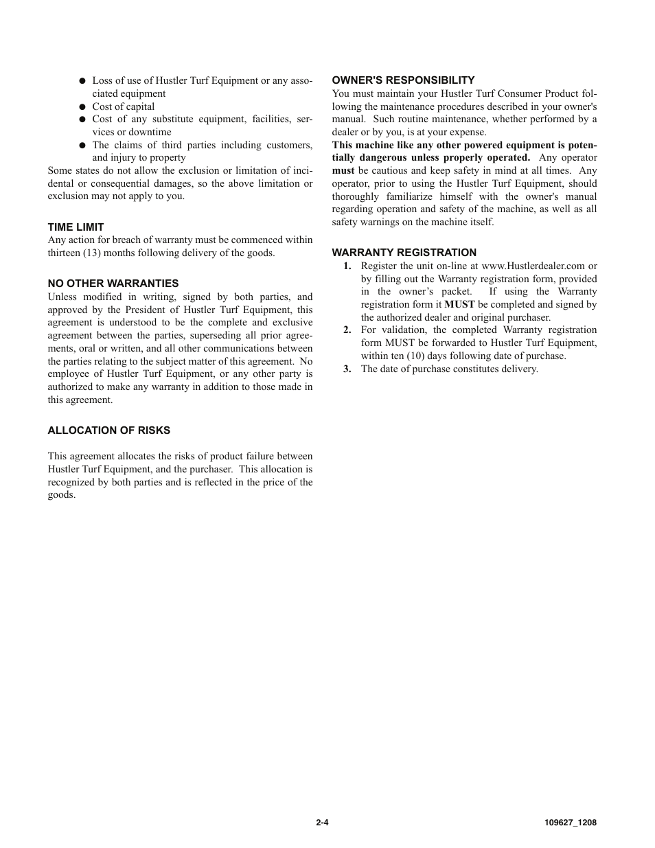 Hustler Turf M-1 User Manual | Page 5 / 51