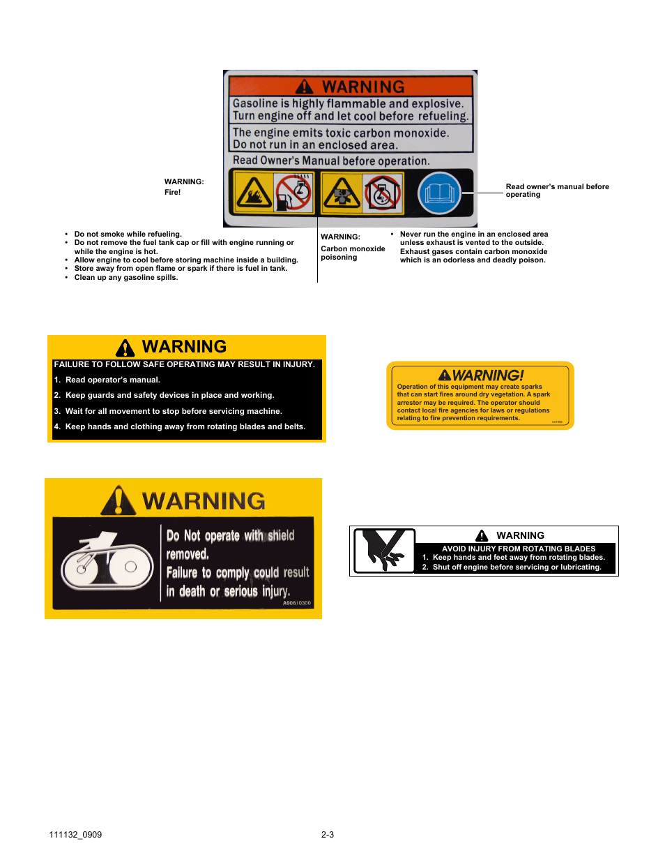 Warning | Hustler Turf 50 User Manual | Page 9 / 35
