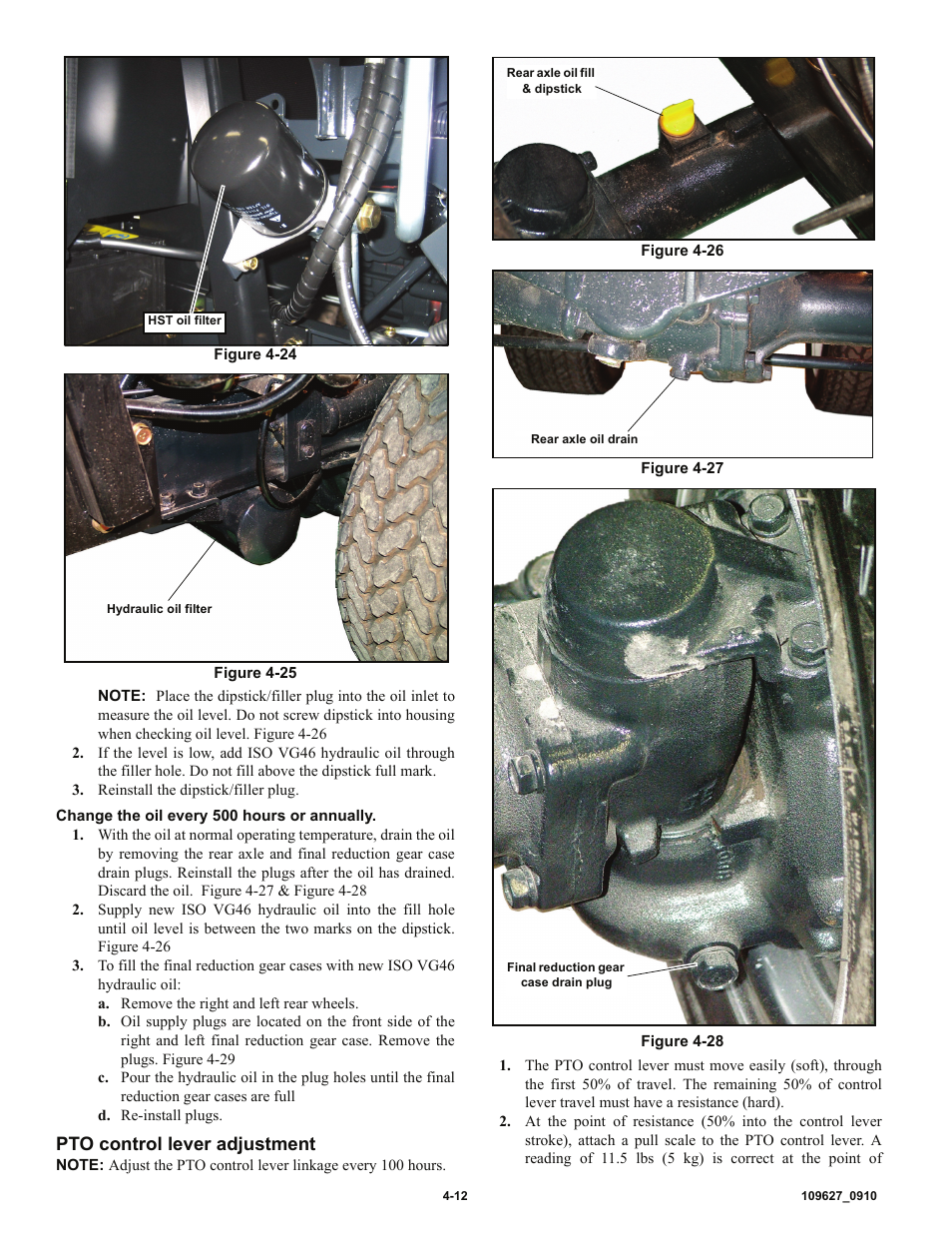 Pto control lever adjustment | Hustler Turf 3500 User Manual | Page 40 / 52