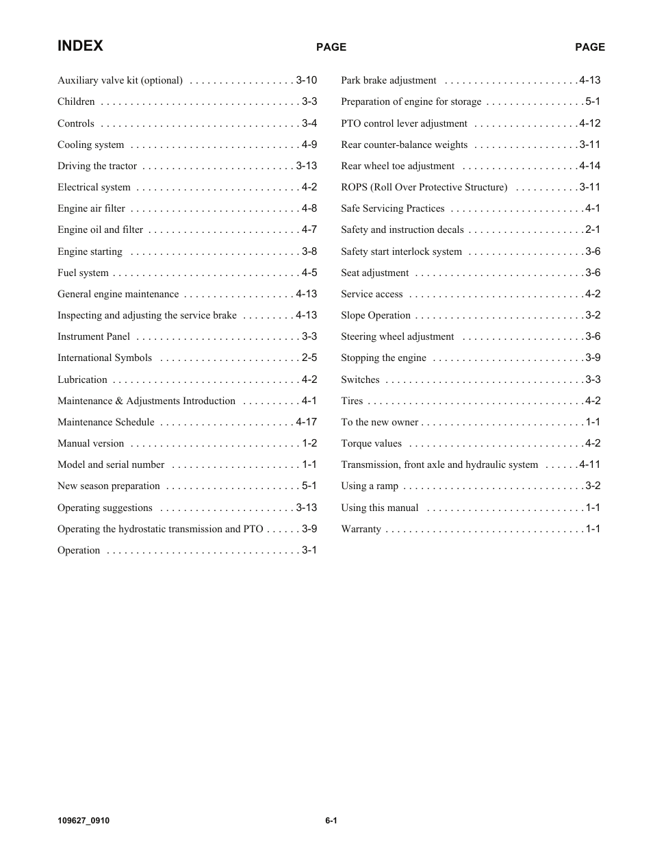Index | Hustler Turf 3500 User Manual | Page 51 / 52