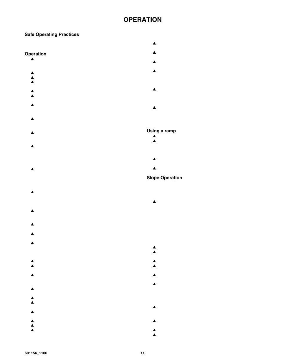 Operation | Hustler Turf Mini Fastrack User Manual | Page 13 / 34