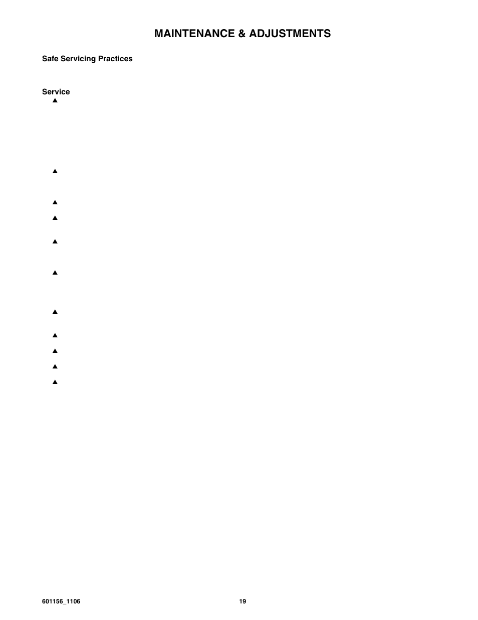 Maintenance & adjustments | Hustler Turf Mini Fastrack User Manual | Page 21 / 34