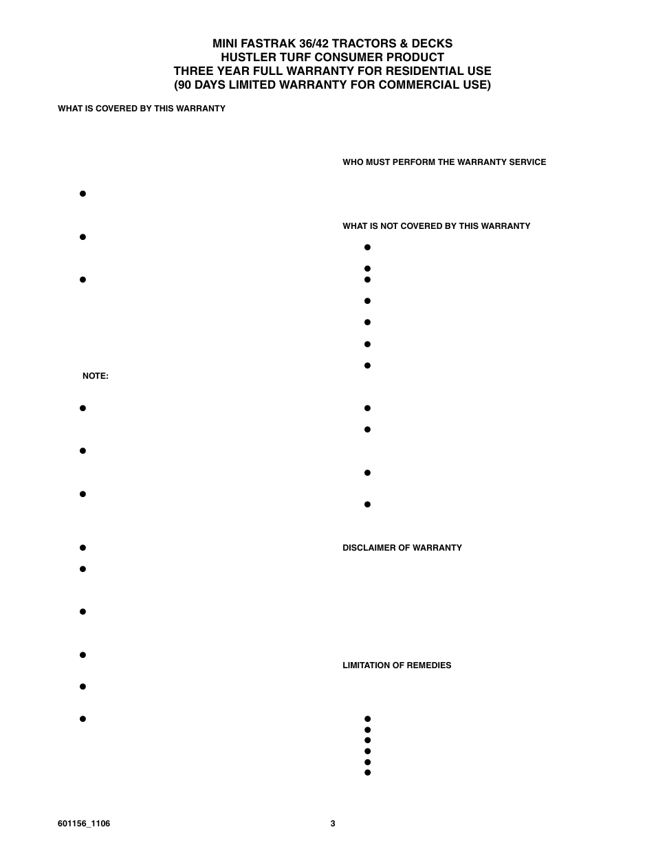 Hustler Turf Mini Fastrack User Manual | Page 5 / 34