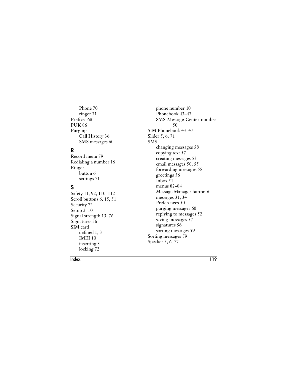 Handspring VisorPhone User Manual | Page 125 / 126