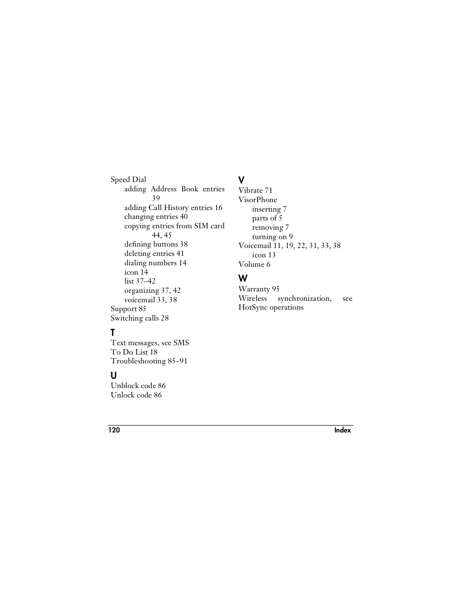 Handspring VisorPhone User Manual | Page 126 / 126