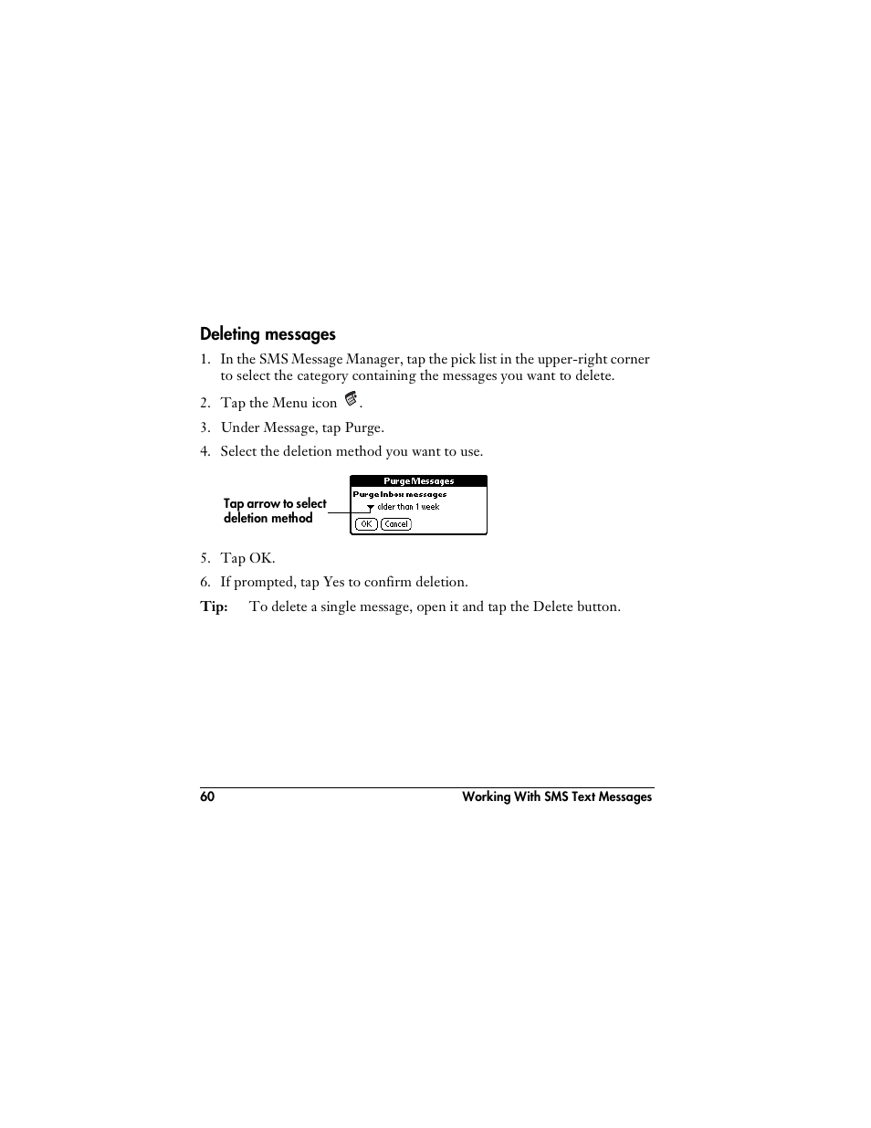 Deleting messages | Handspring VisorPhone User Manual | Page 66 / 126