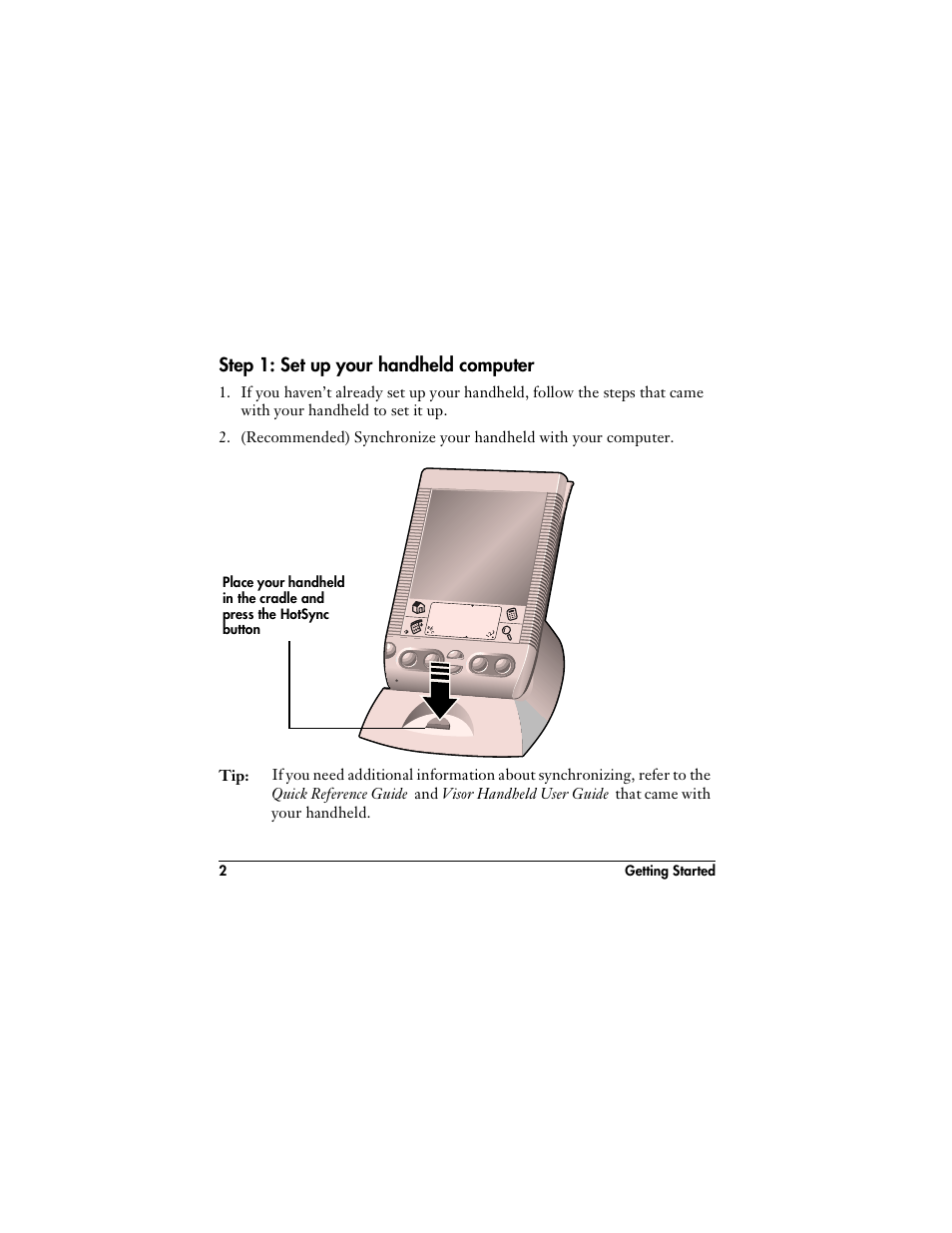 Step 1: set up your handheld computer | Handspring VisorPhone User Manual | Page 8 / 126