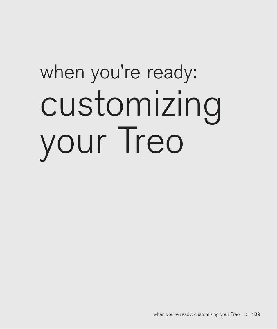 Customizing your treo | Handspring Treo 600 User Manual | Page 109 / 158