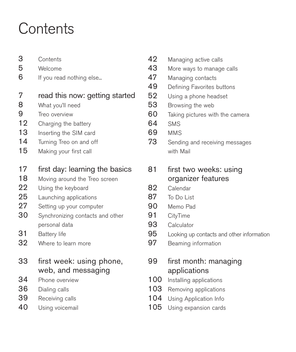 Handspring Treo 600 User Manual | Page 3 / 158