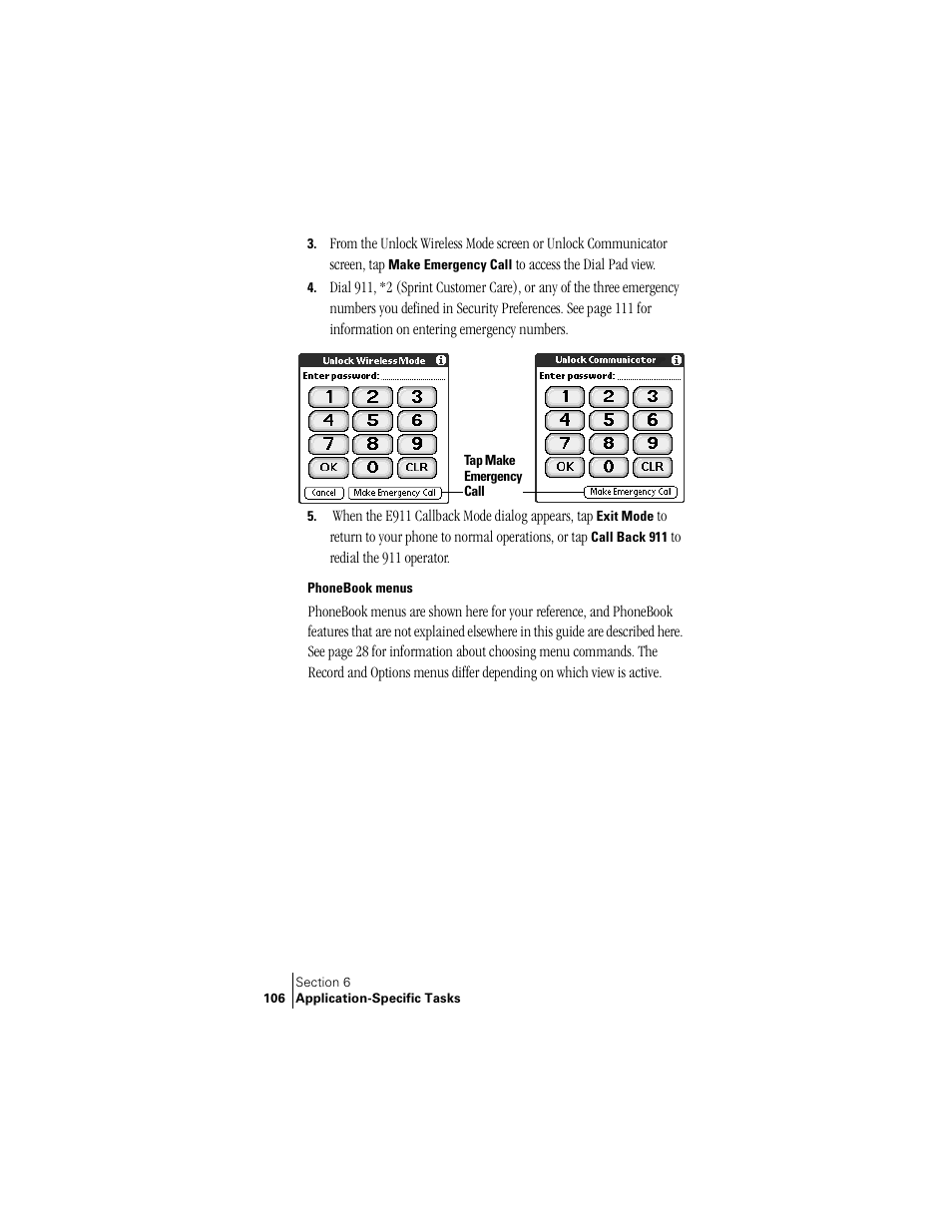 Phonebook menus | Handspring Treo 300 User Manual | Page 114 / 286