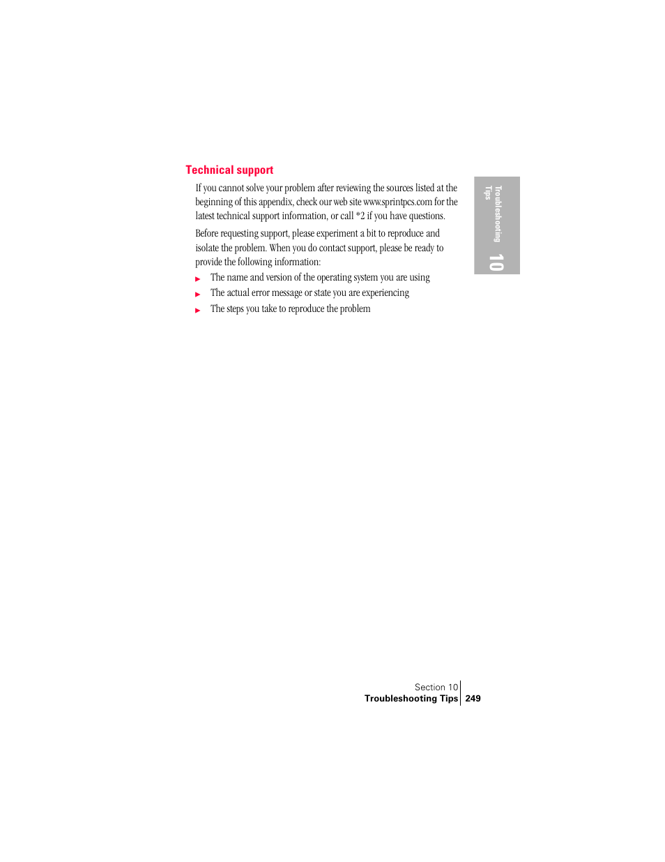 Technical support | Handspring Treo 300 User Manual | Page 257 / 286