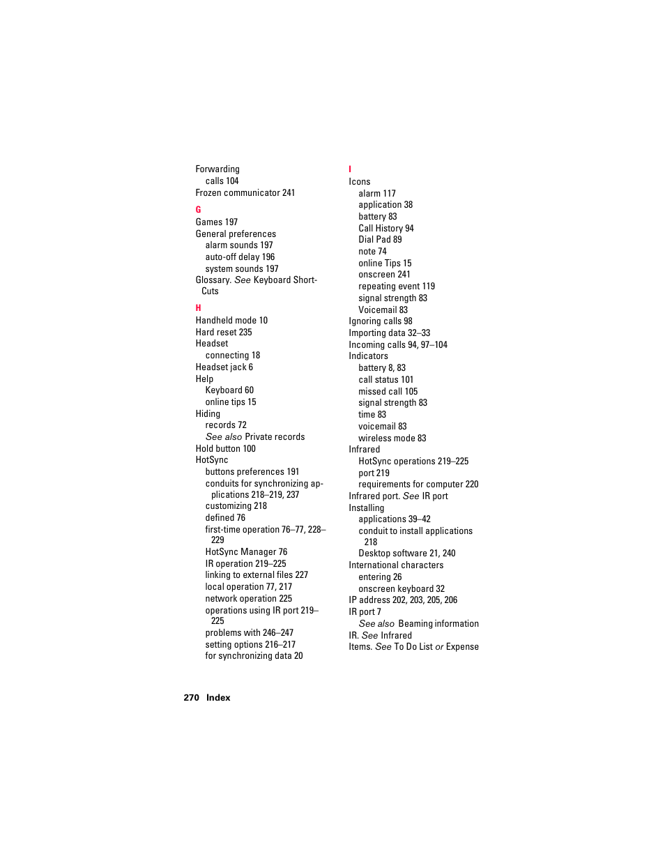 Handspring Treo 300 User Manual | Page 280 / 286