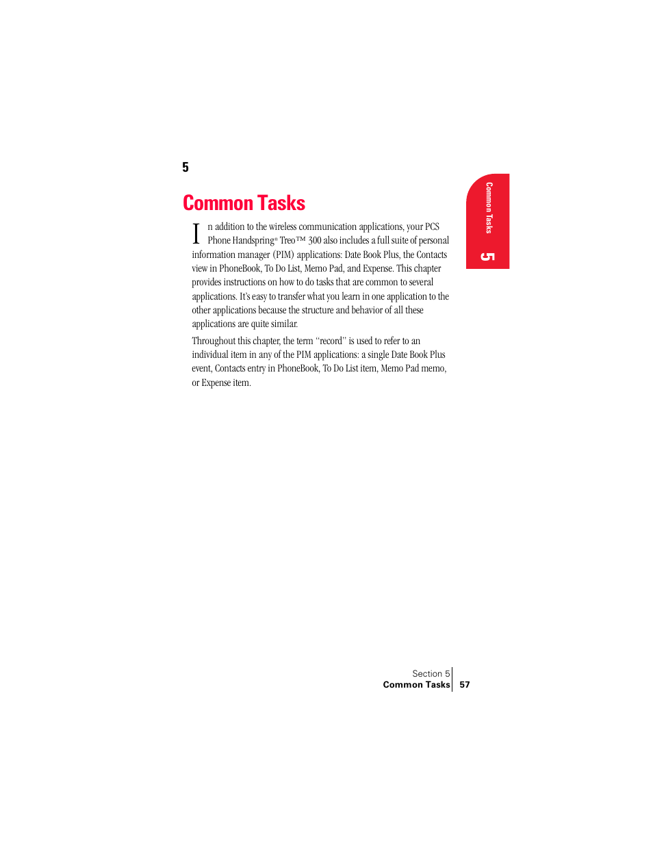 Common tasks | Handspring Treo 300 User Manual | Page 65 / 286