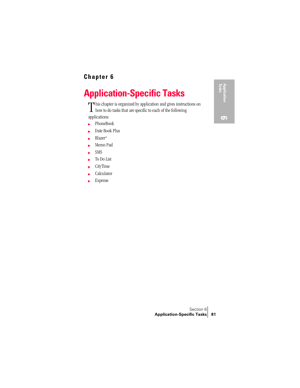 Application-specific tasks | Handspring Treo 300 User Manual | Page 89 / 286