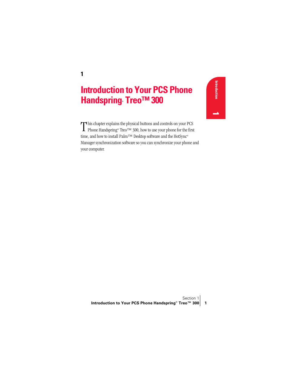 Introduction to your pcs phone handspring, Treo™ 300 | Handspring Treo 300 User Manual | Page 9 / 286