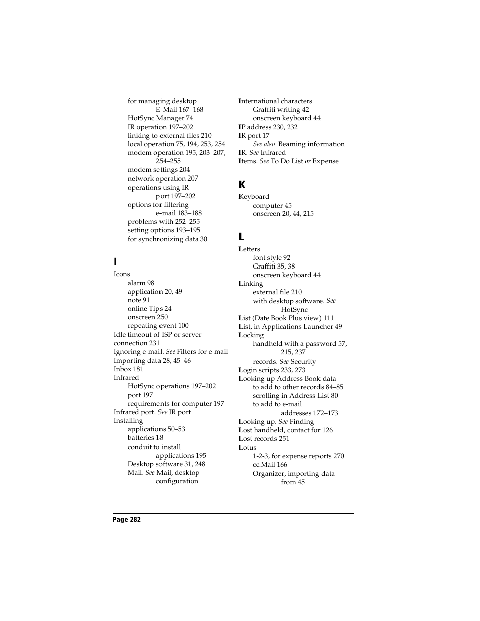 Handspring Visor User Manual | Page 282 / 287