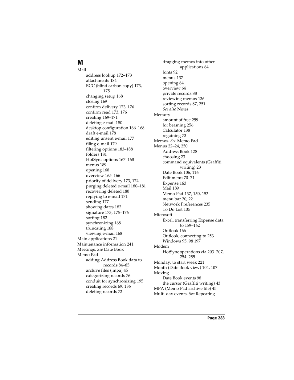Handspring Visor User Manual | Page 283 / 287