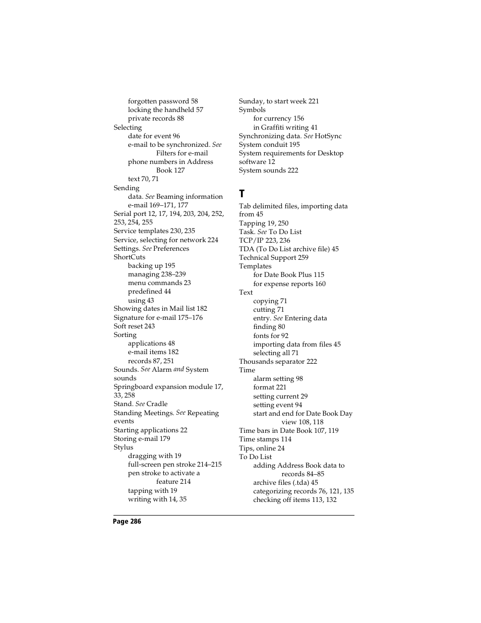 Handspring Visor User Manual | Page 286 / 287