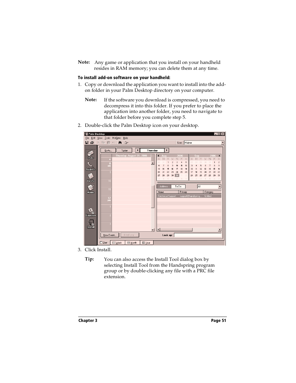 To install add-on software on your handheld | Handspring Visor User Manual | Page 51 / 287