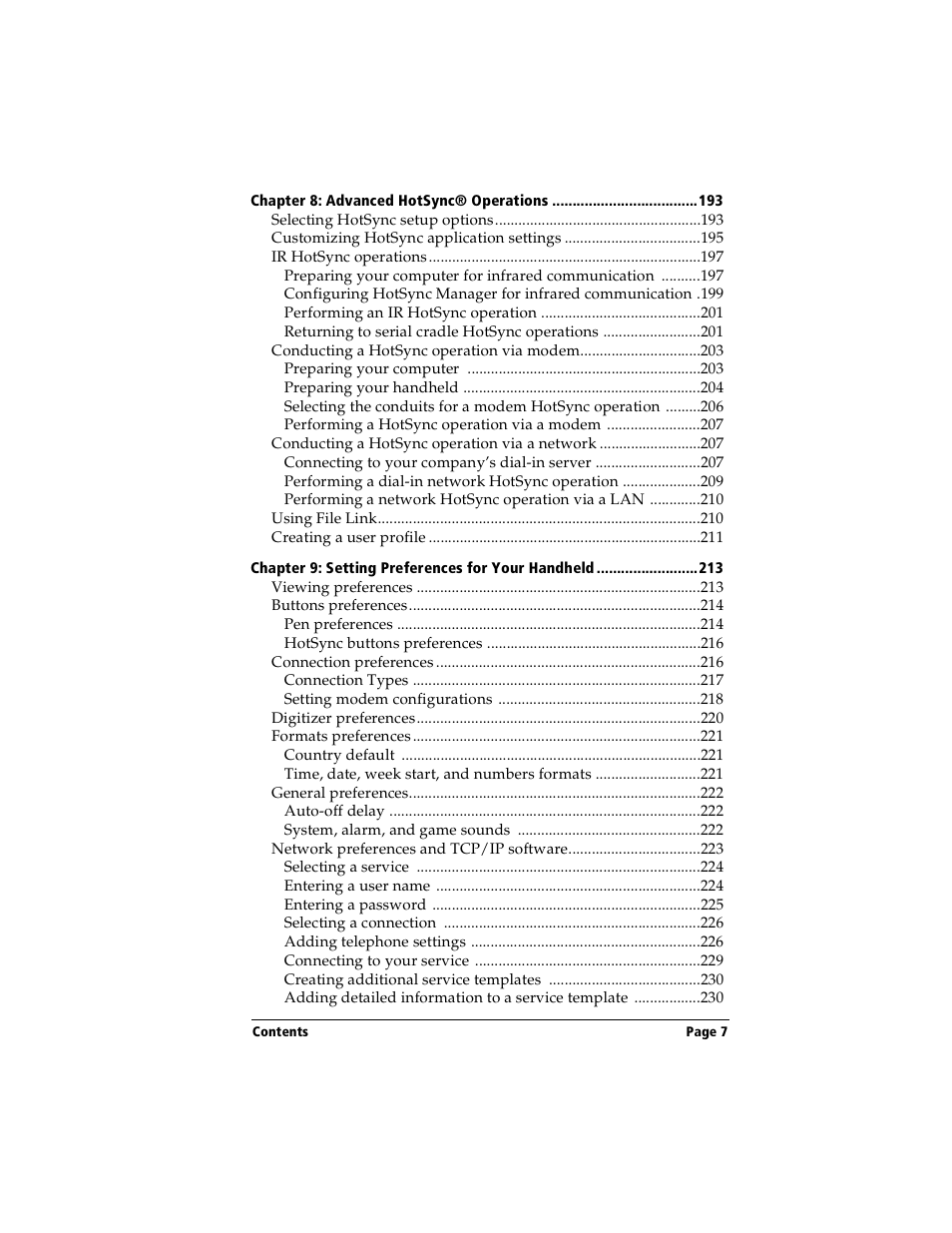 Handspring Visor User Manual | Page 7 / 287