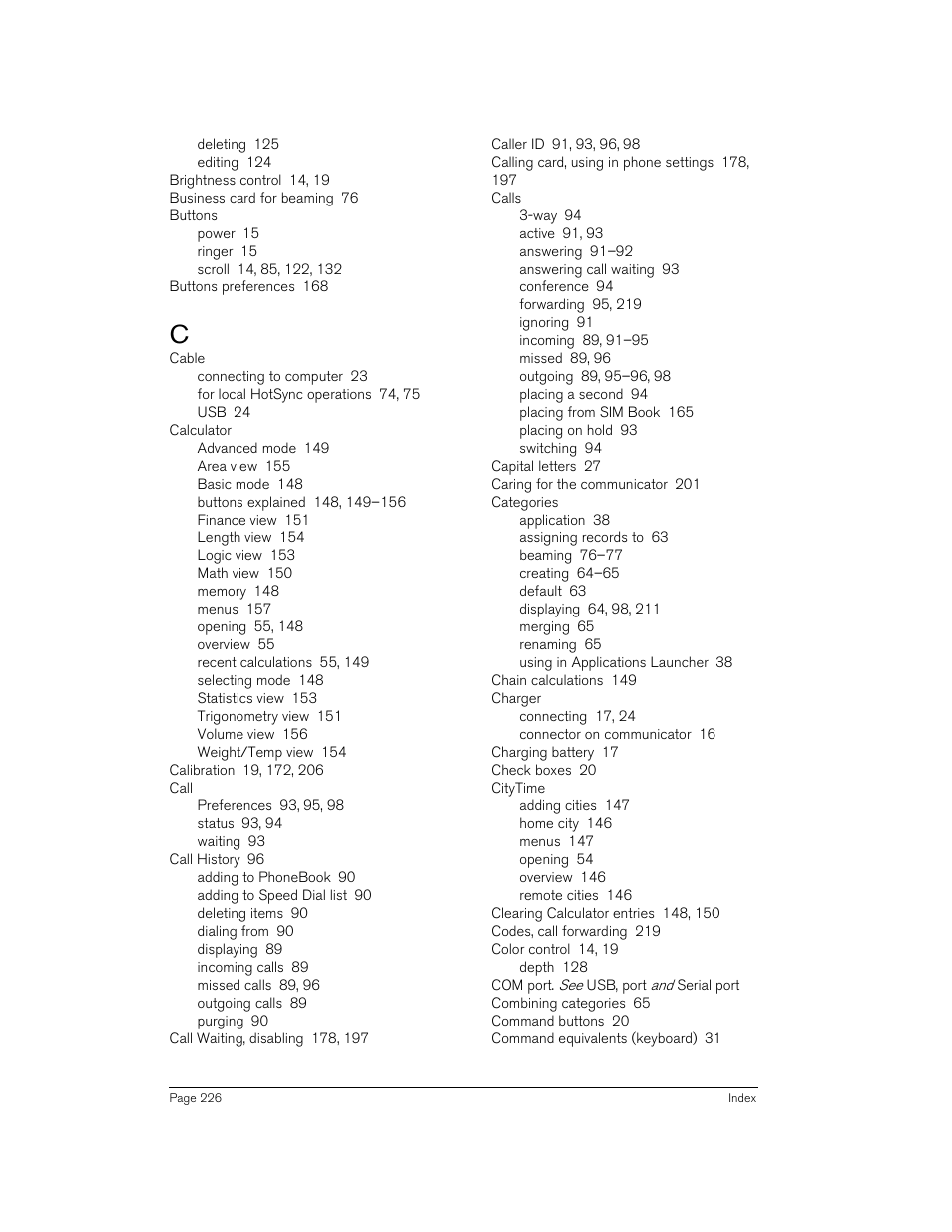 Handspring Treo 270 User Manual | Page 226 / 235