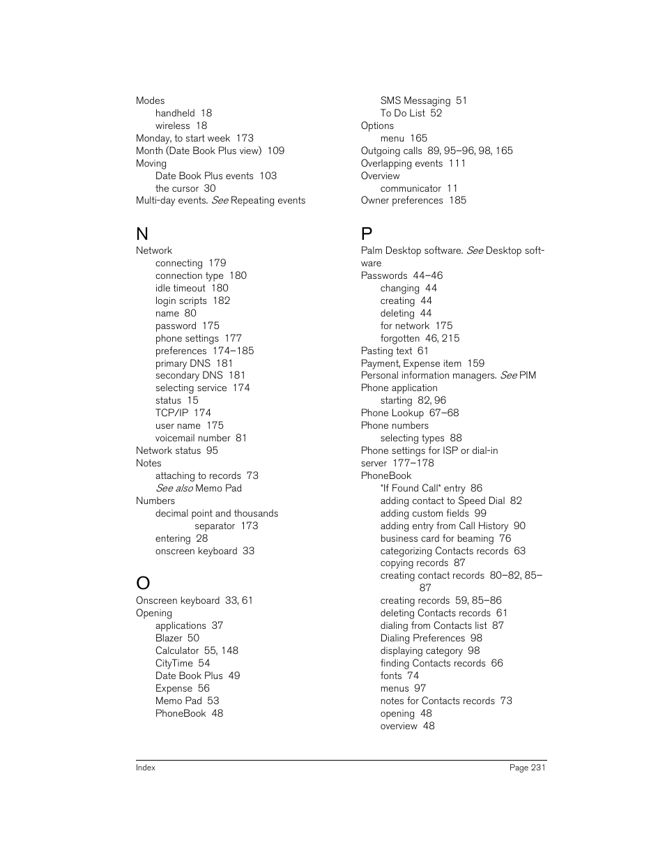 Handspring Treo 270 User Manual | Page 231 / 235