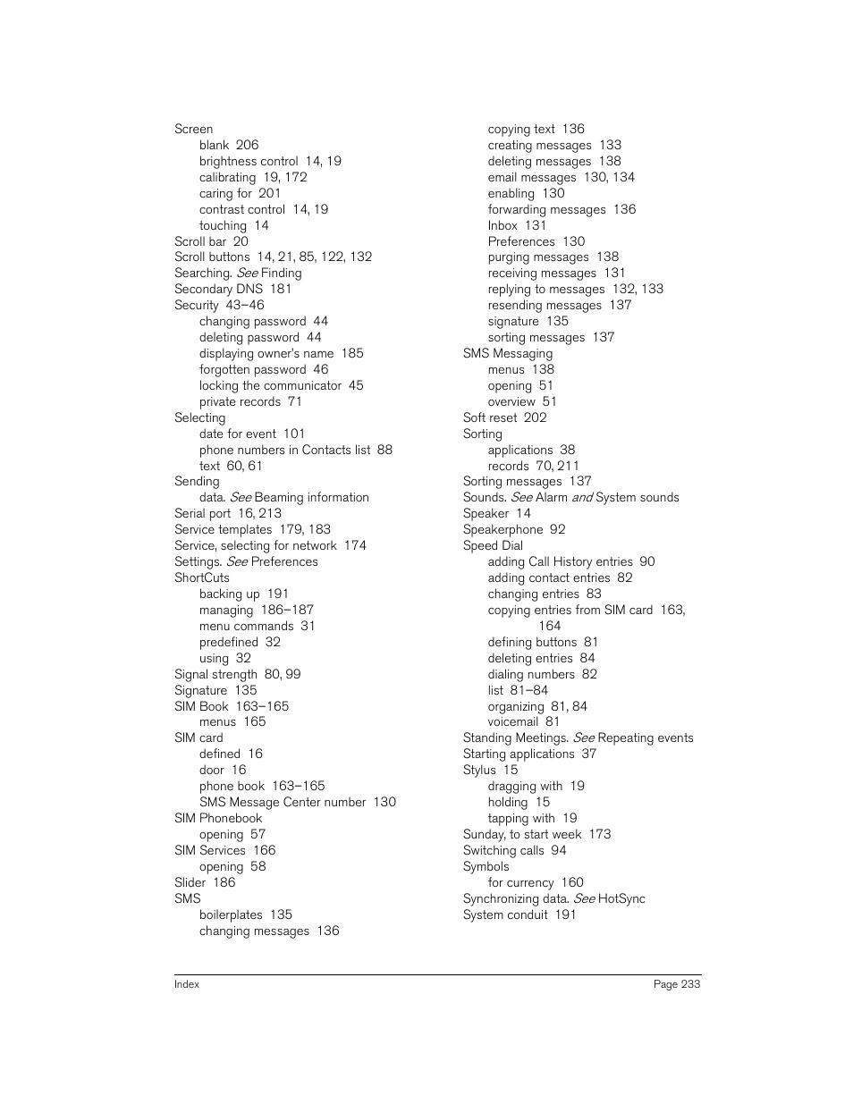 Handspring Treo 270 User Manual | Page 233 / 235