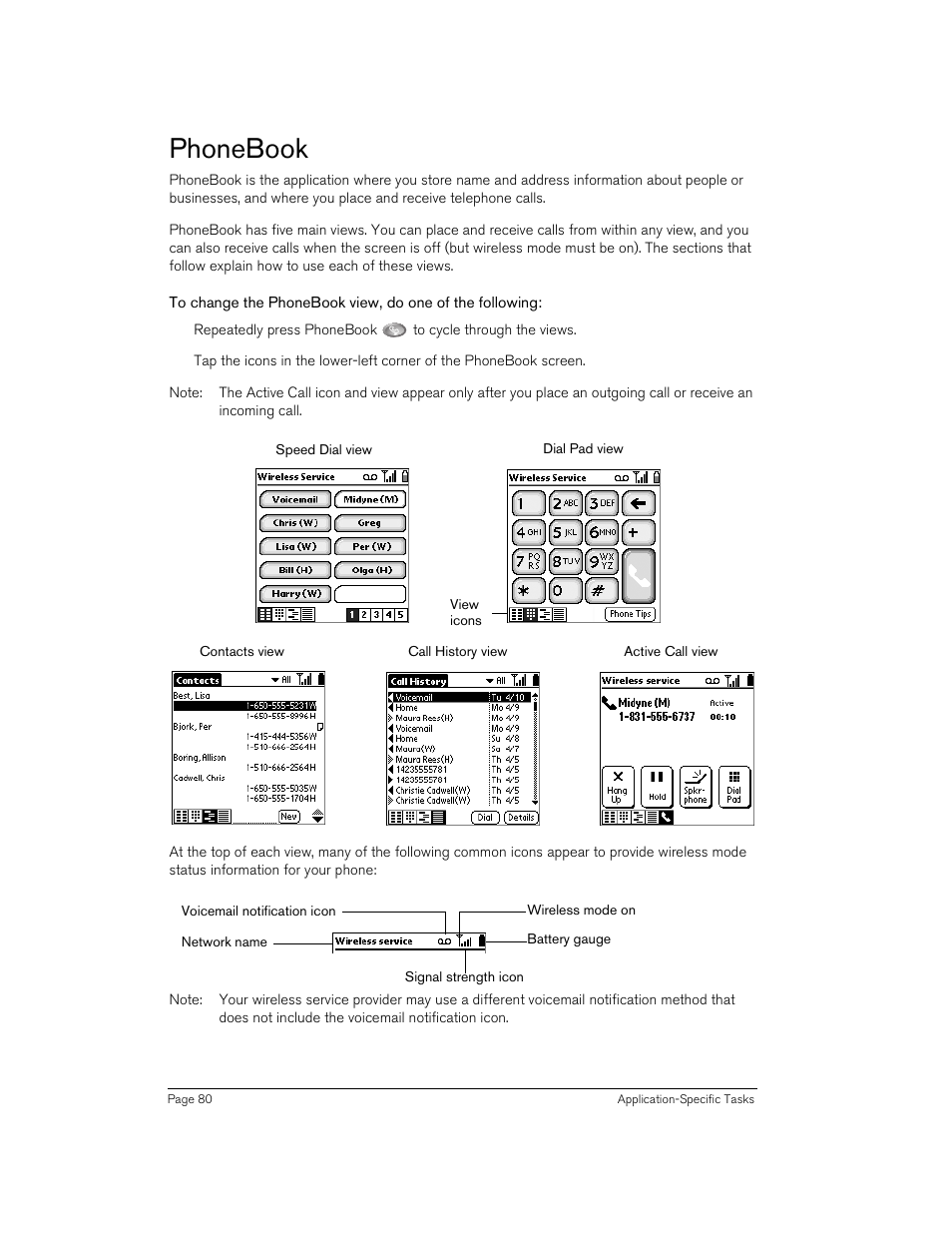 Phonebook | Handspring Treo 270 User Manual | Page 80 / 235