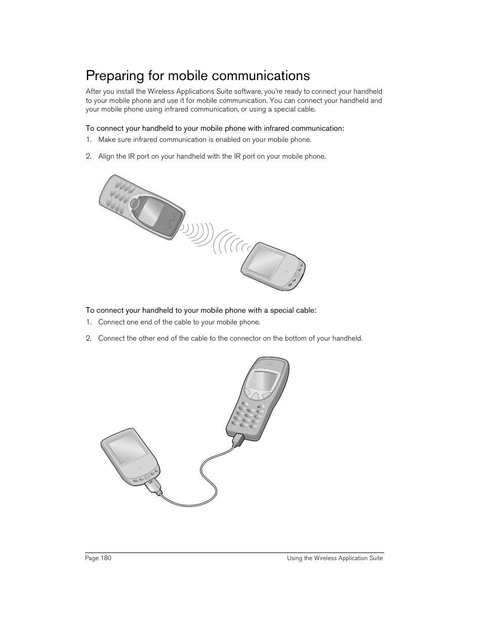 Preparing for mobile communications | Handspring 90 User Manual | Page 180 / 232