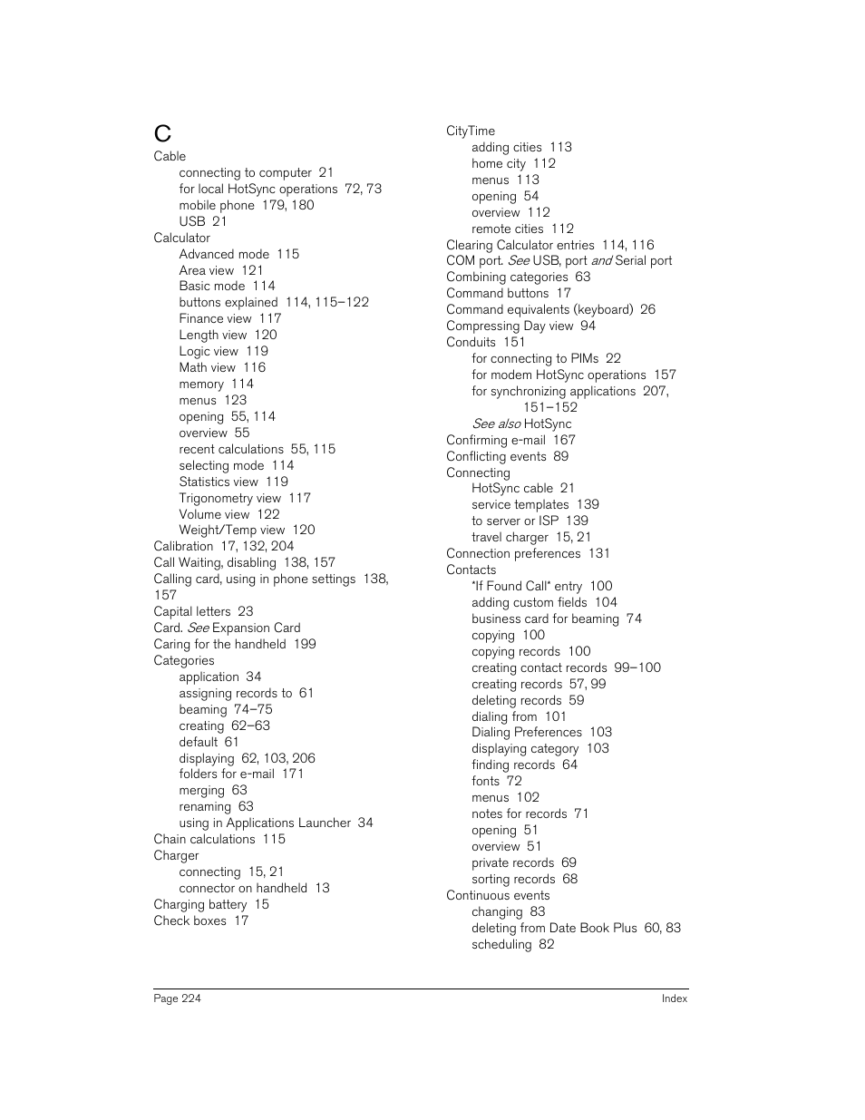 Handspring 90 User Manual | Page 224 / 232