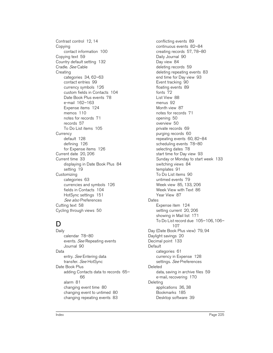 Handspring 90 User Manual | Page 225 / 232