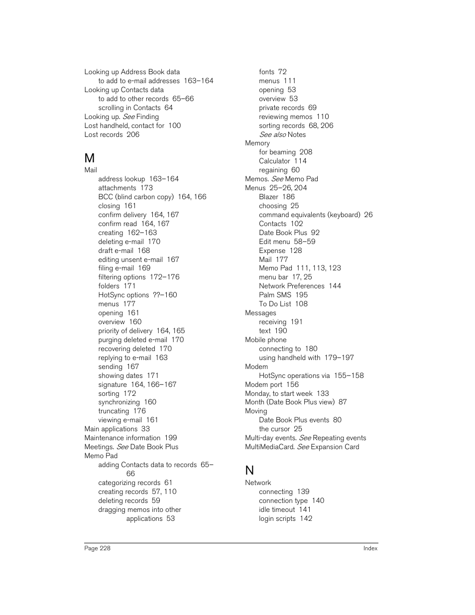 Handspring 90 User Manual | Page 228 / 232