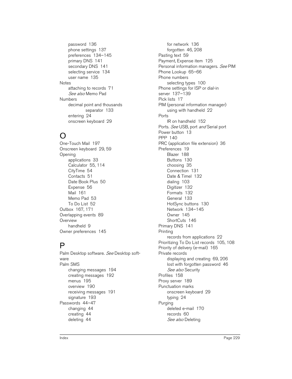 Handspring 90 User Manual | Page 229 / 232