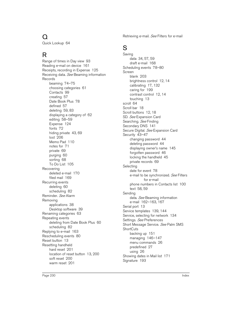 Handspring 90 User Manual | Page 230 / 232